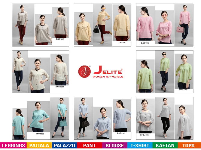 Jelite Carnation 2 Stylish Western Regular Wear Heavy Cotton crepe Ladies Top Collection
